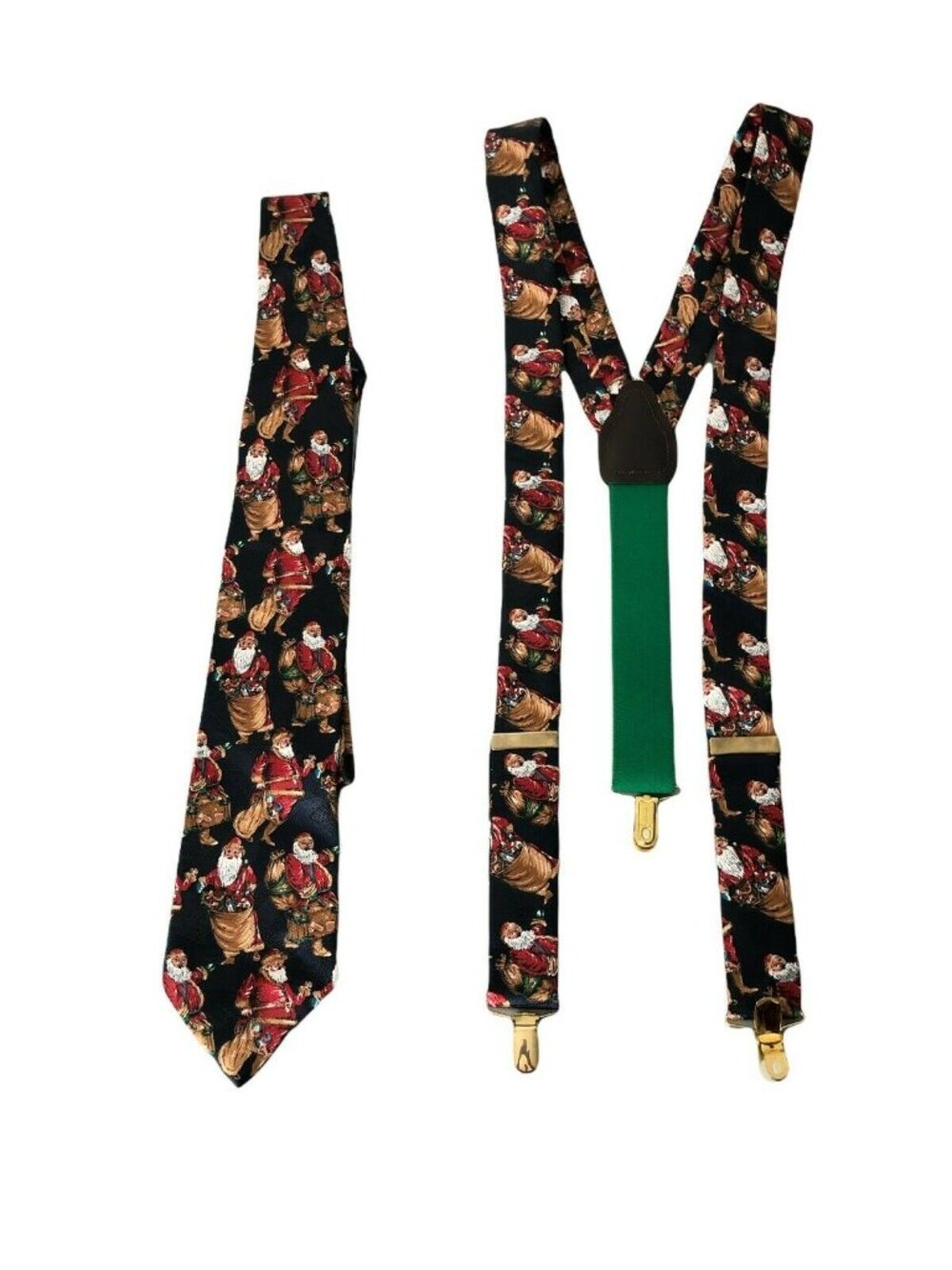 Suspenders Neck Tie Christmas Holiday Santa Red Navy Camden Court Church Workwea